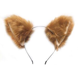 3291 Faux Fur Cat Fox Ears Headband Flexible Hair Accessory Hairband